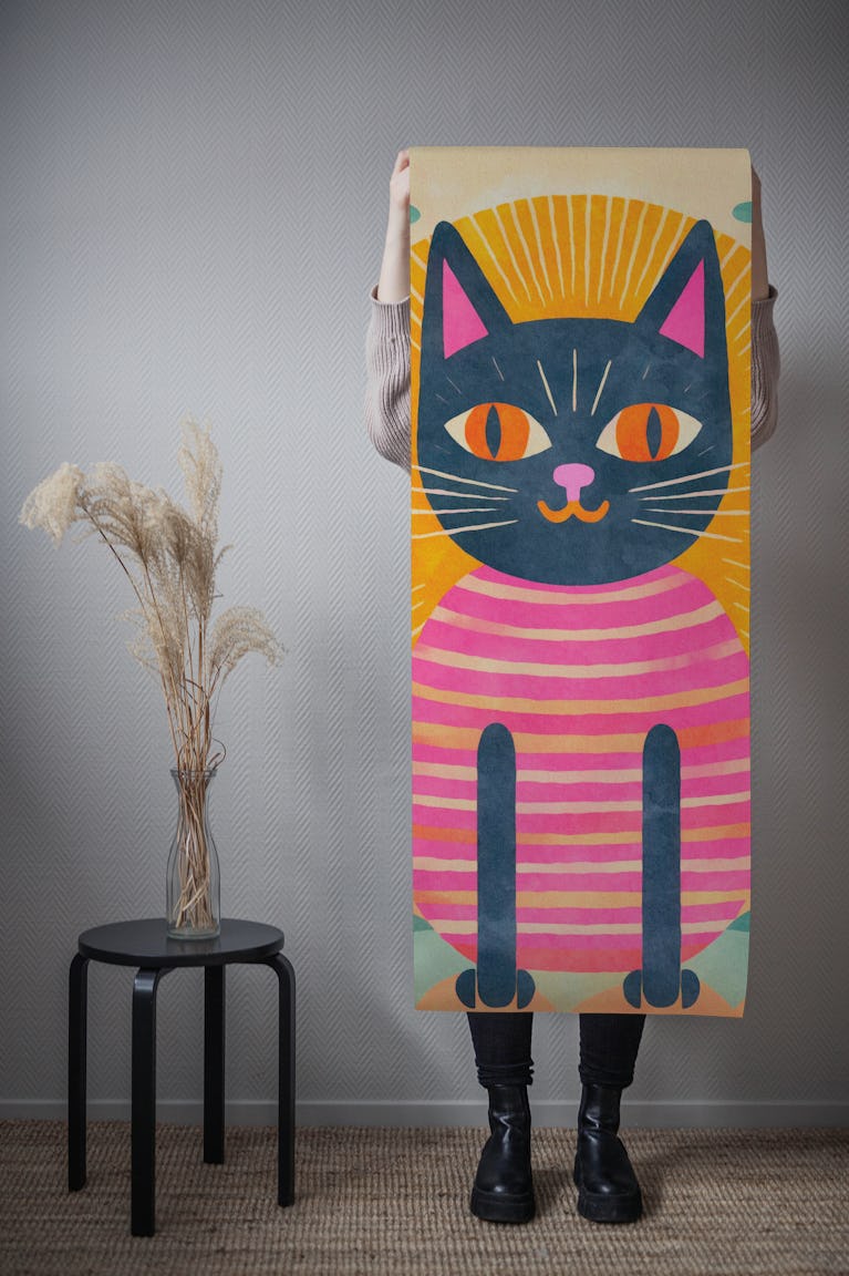 Boho Sunrise Feline Fiesta wallpaper roll