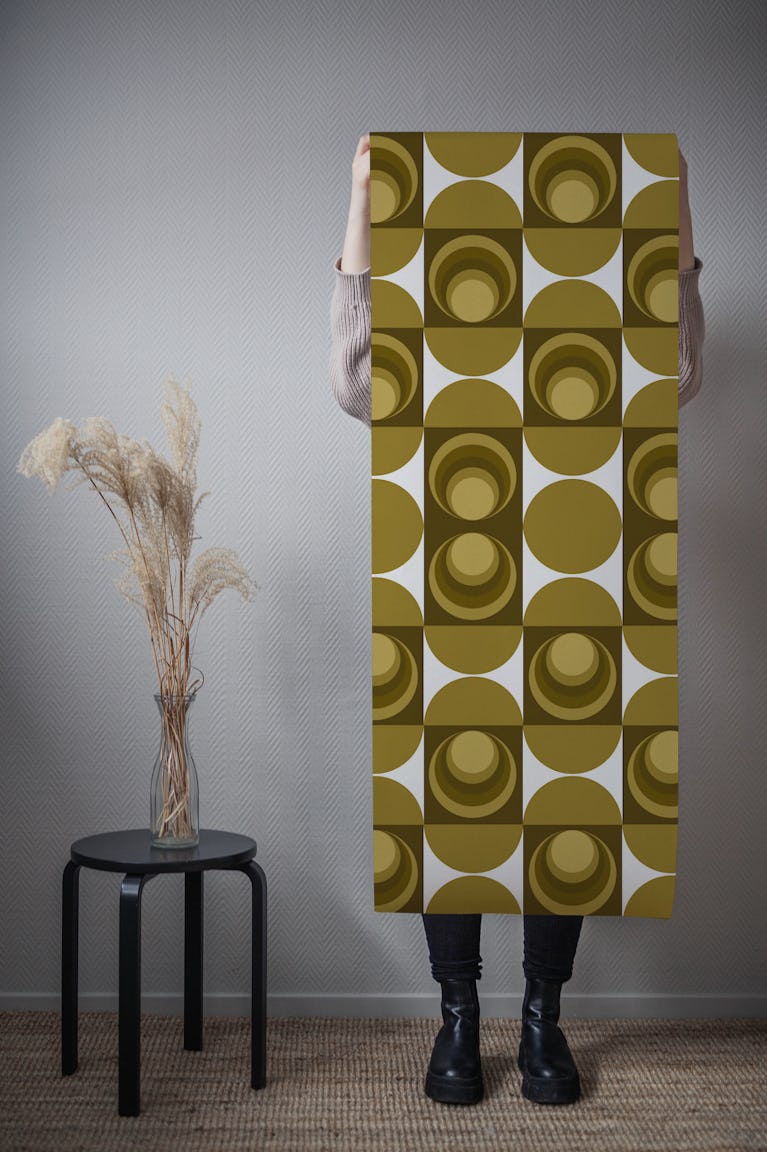 Retro Circles Geometric wallpaper roll