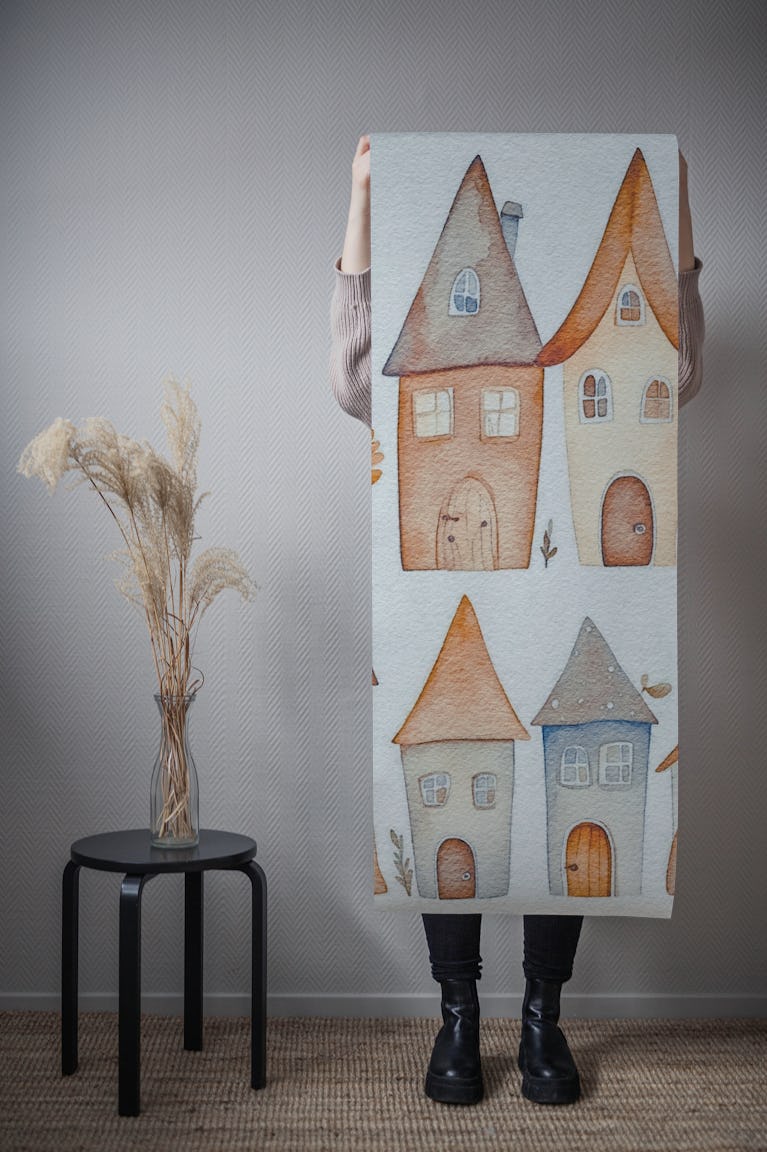 My Cozy Town Colorful wallpaper roll
