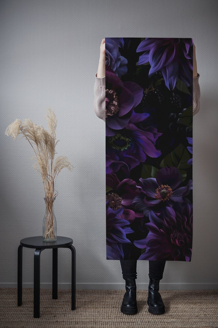 Mystic Baroque Night Garden Charm wallpaper roll