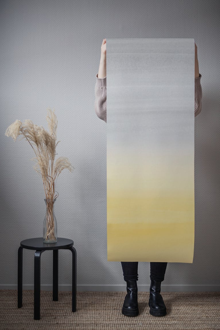 Yellow Gray Watercolor 1 wallpaper roll