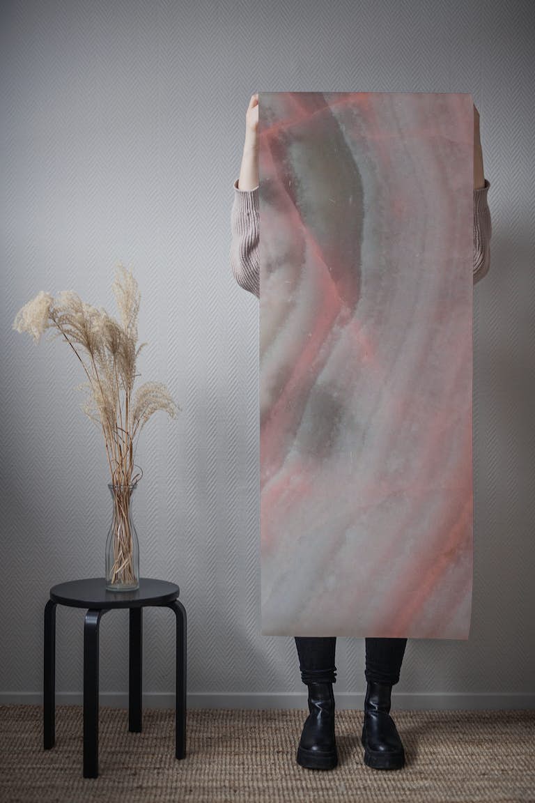 Pink and Gray Marble papel de parede roll
