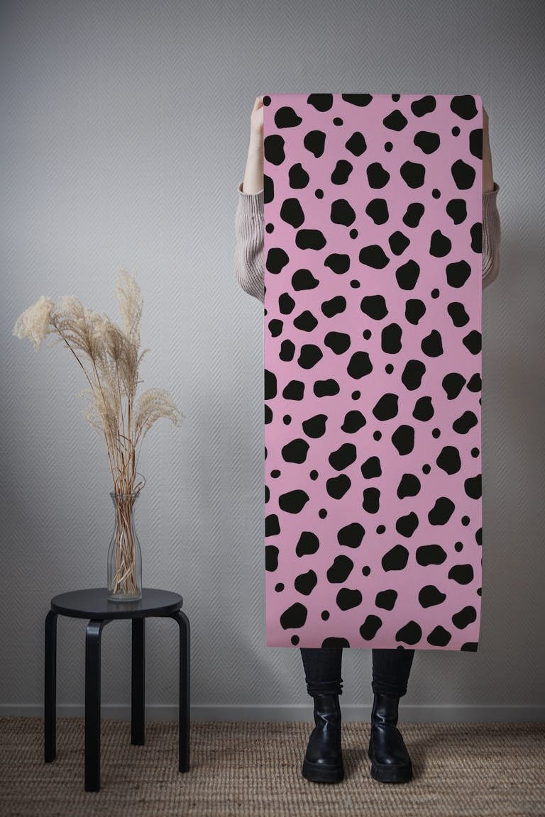 Cheetah Animal Black Pink 1 behang roll