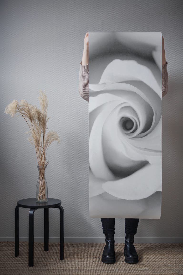 Black White Beauty Rose 1 wallpaper roll