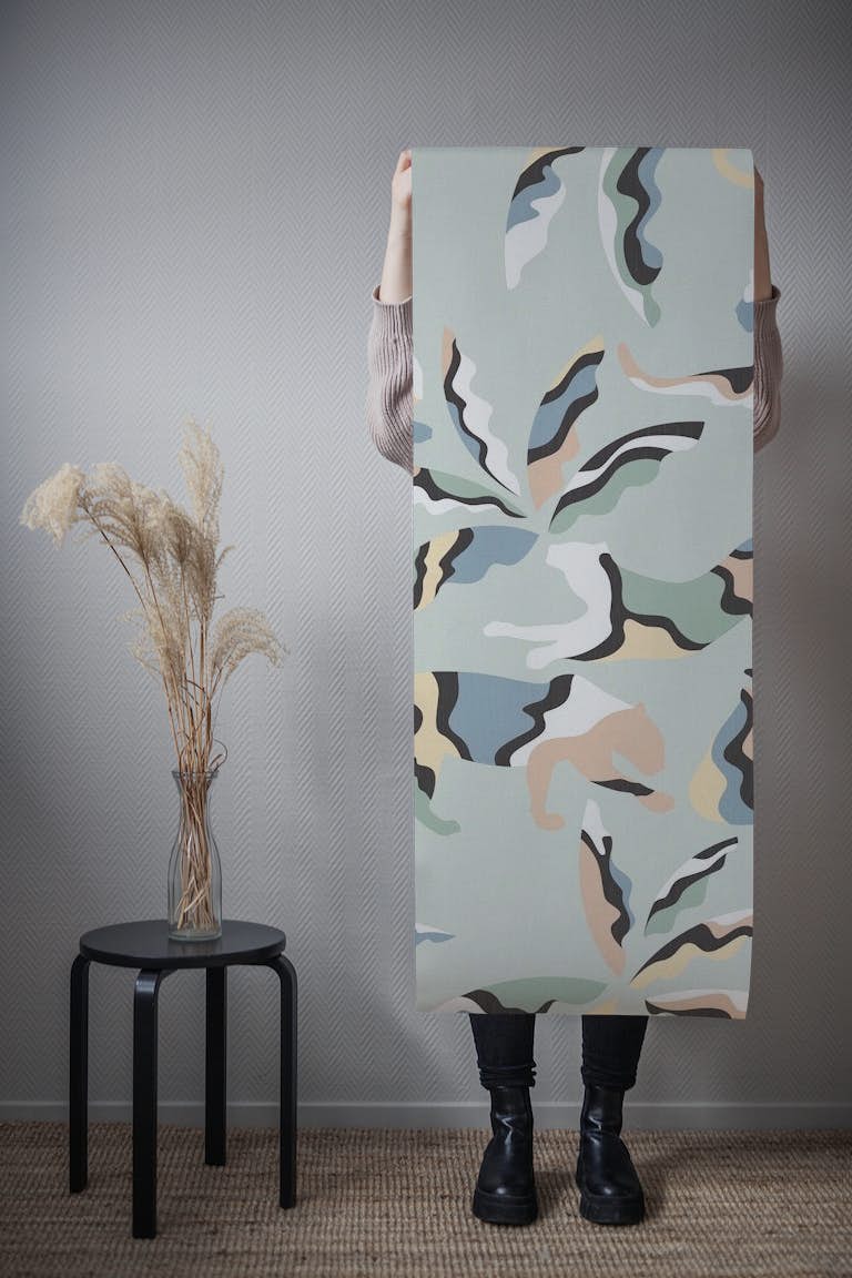 Jungle in Pastels and Mint tapeta roll