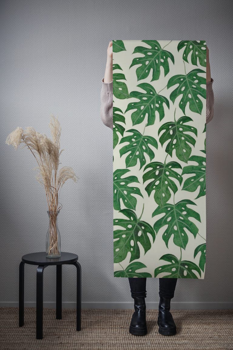 Tropical monstera tapete roll
