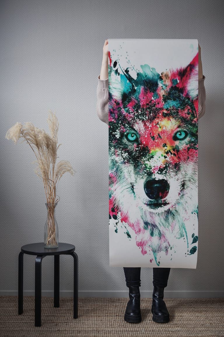 Watercolor Wolf tapet roll