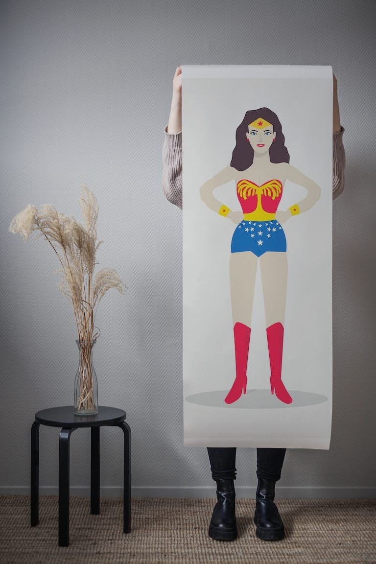 Superheroine Print behang roll