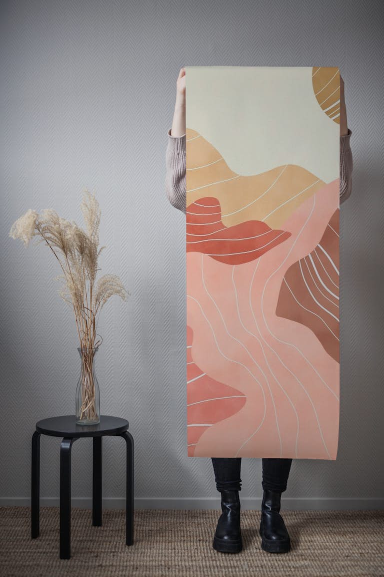 Modern pink desert dunes papiers peint roll