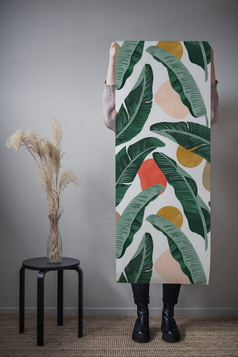 Modern banana leaf papiers peint roll