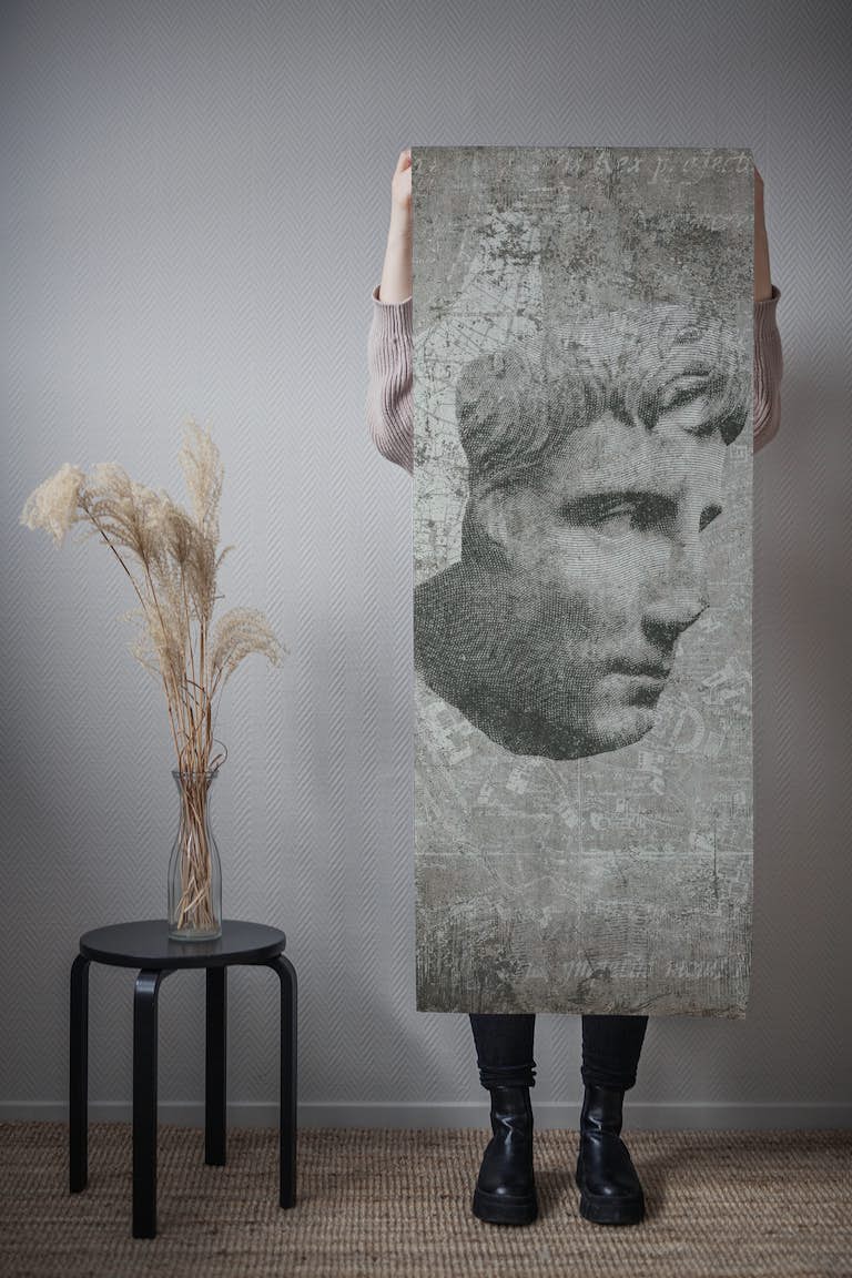 ANCIENT Head of Augustus tapetit roll