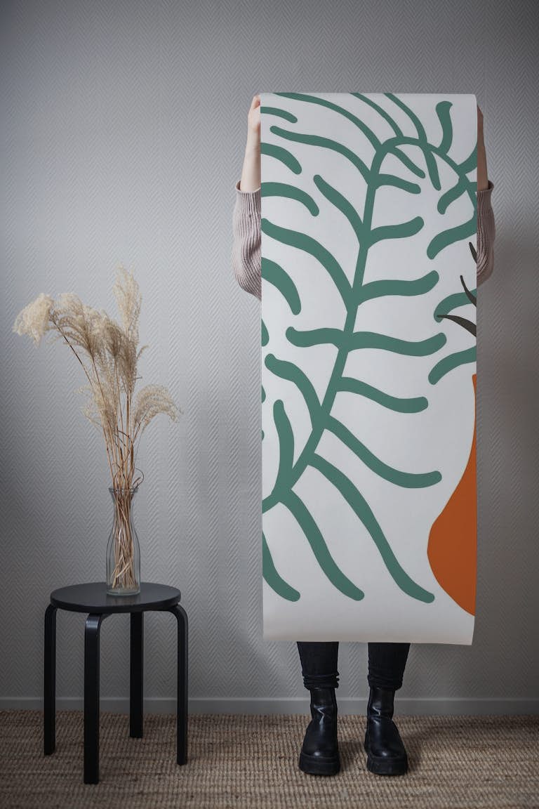 Vase With Foliage Still Life papel de parede roll