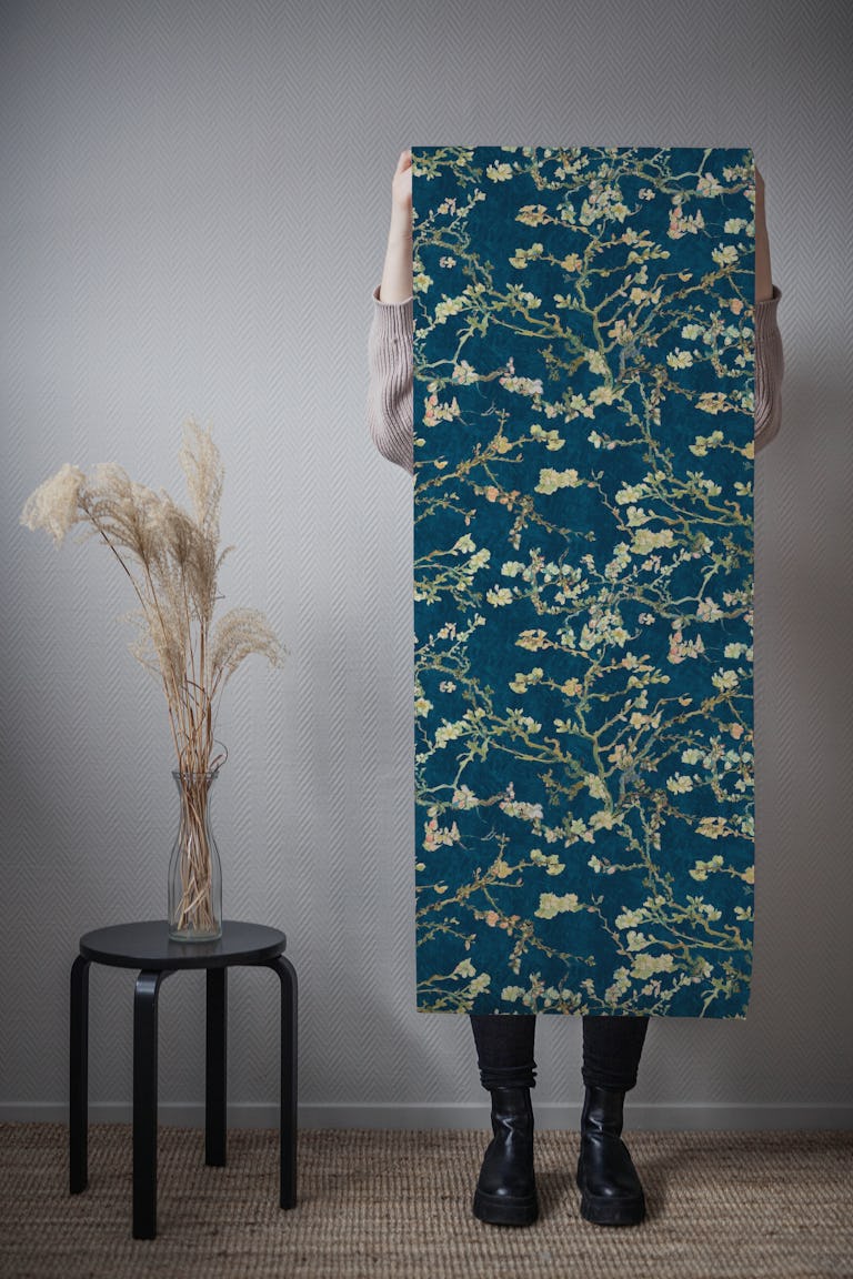 Vincent Van Gogh Almond Blossom Marine Blue wallpaper roll
