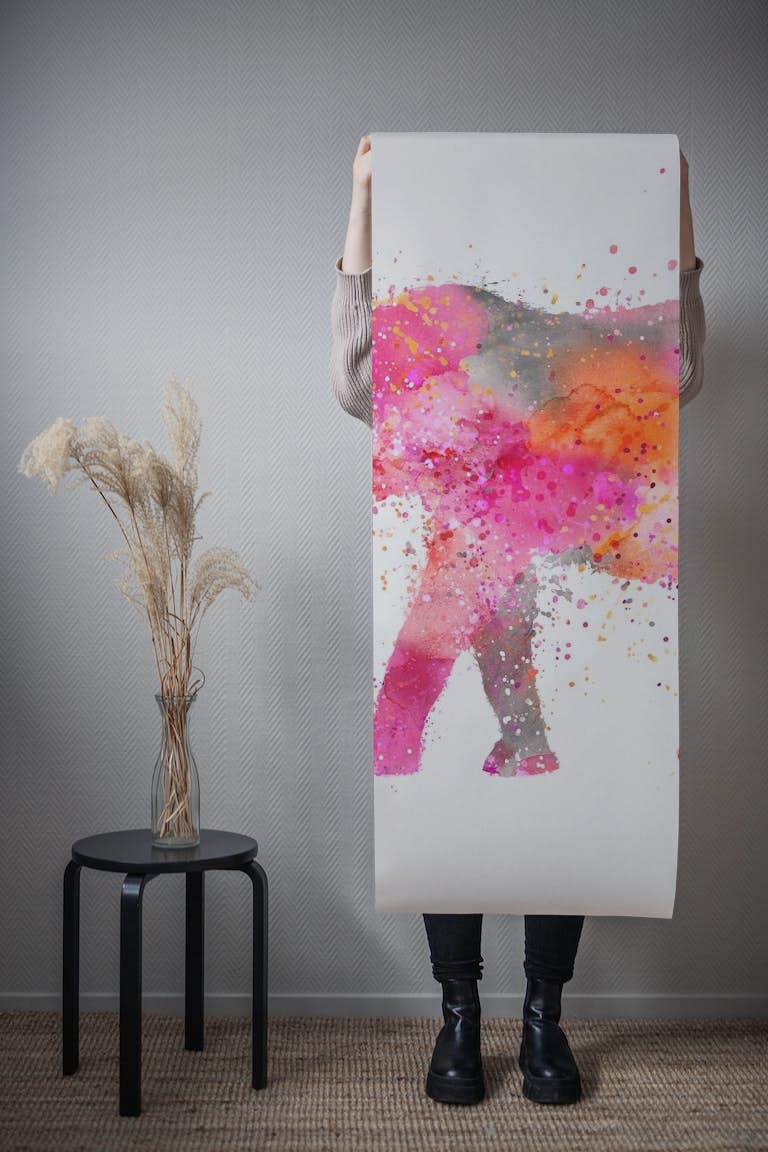 Colorful Watercolor Elephant carta da parati roll