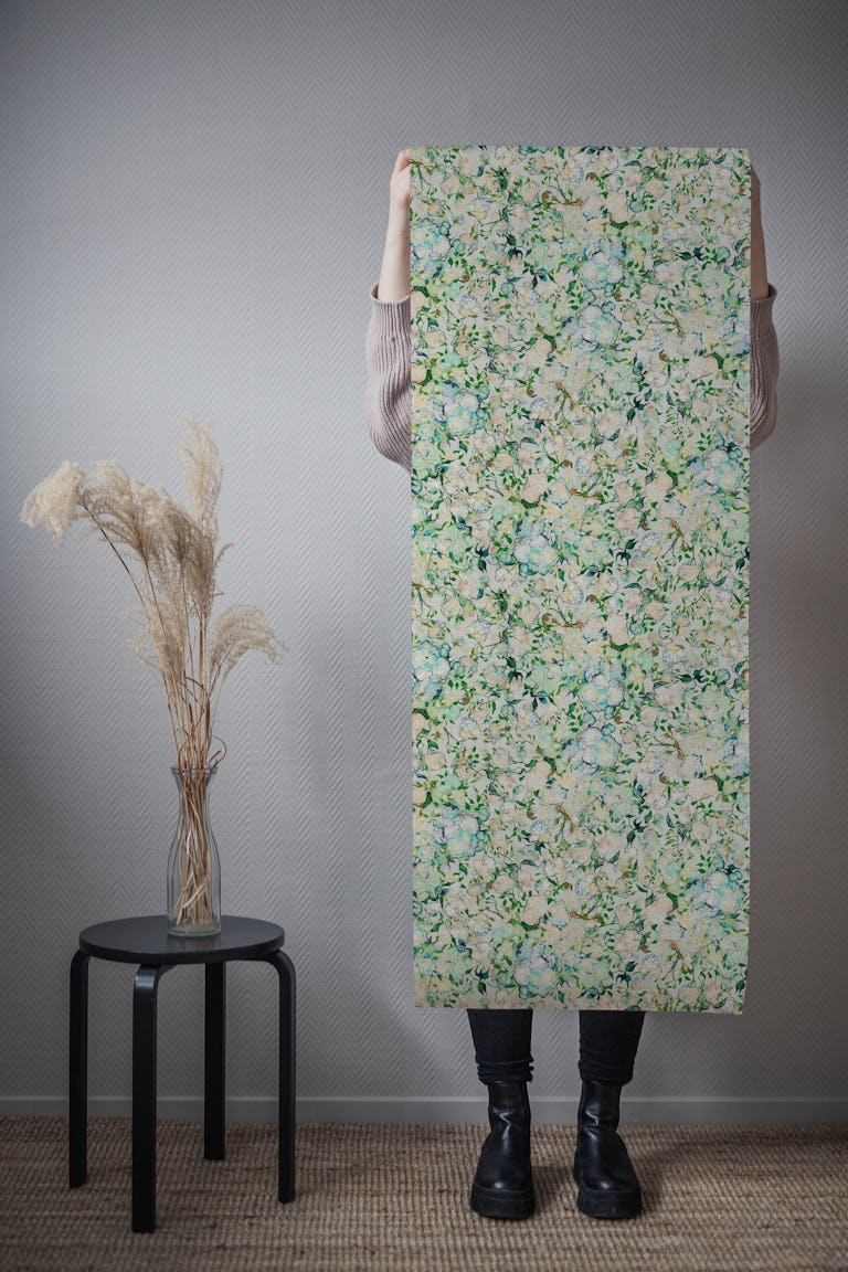 Vincent Van Gogh Roses in Vintage White wallpaper roll