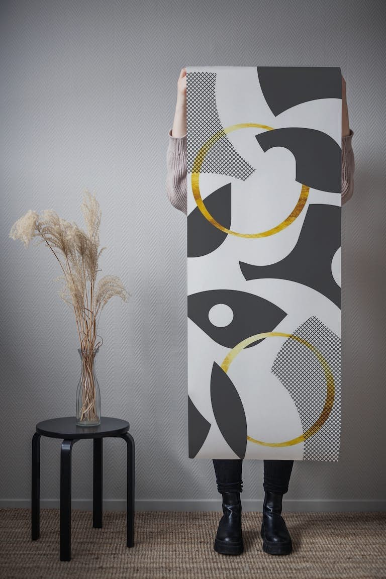 Cut Out Abstract No 1 gold papel pintado roll