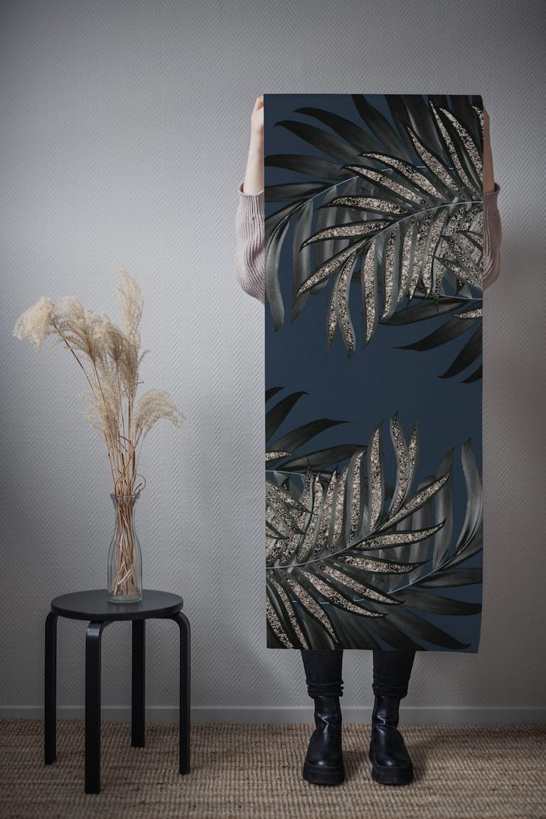Palm Leaves with Glitter 7 papel de parede roll