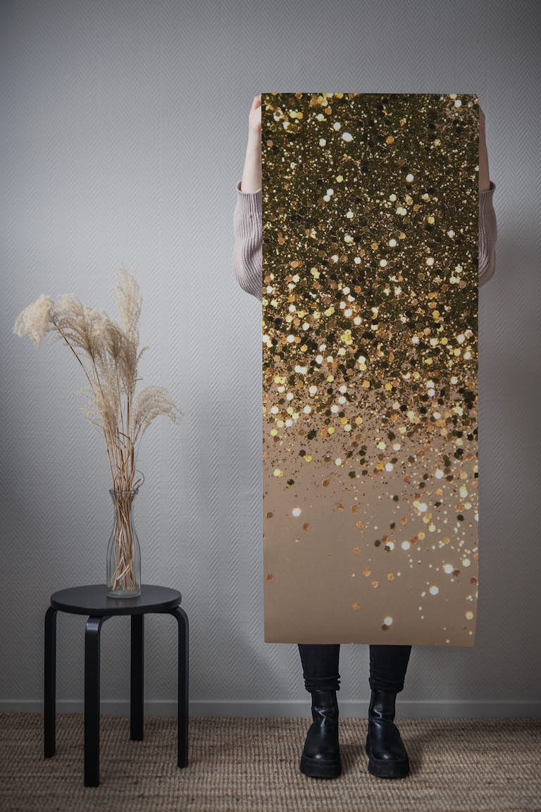Sparkling Gold Brown Glitter 1 wallpaper roll