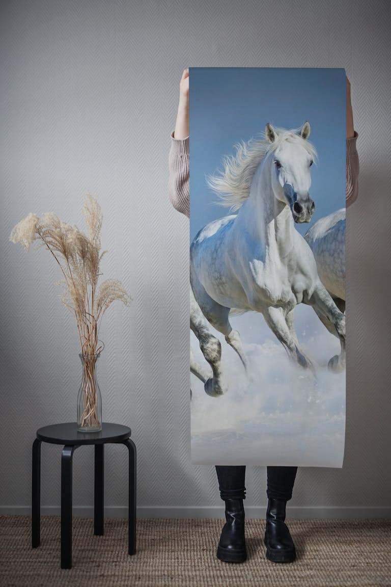 Horses winter behang roll