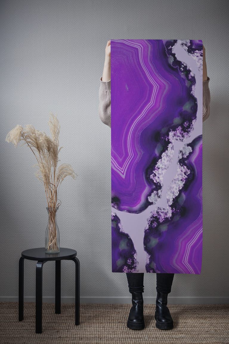 Purple Agate Pattern 1 wallpaper roll
