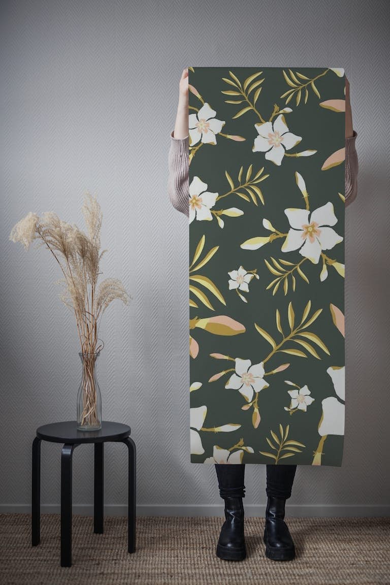 Tropical Floral Green behang roll