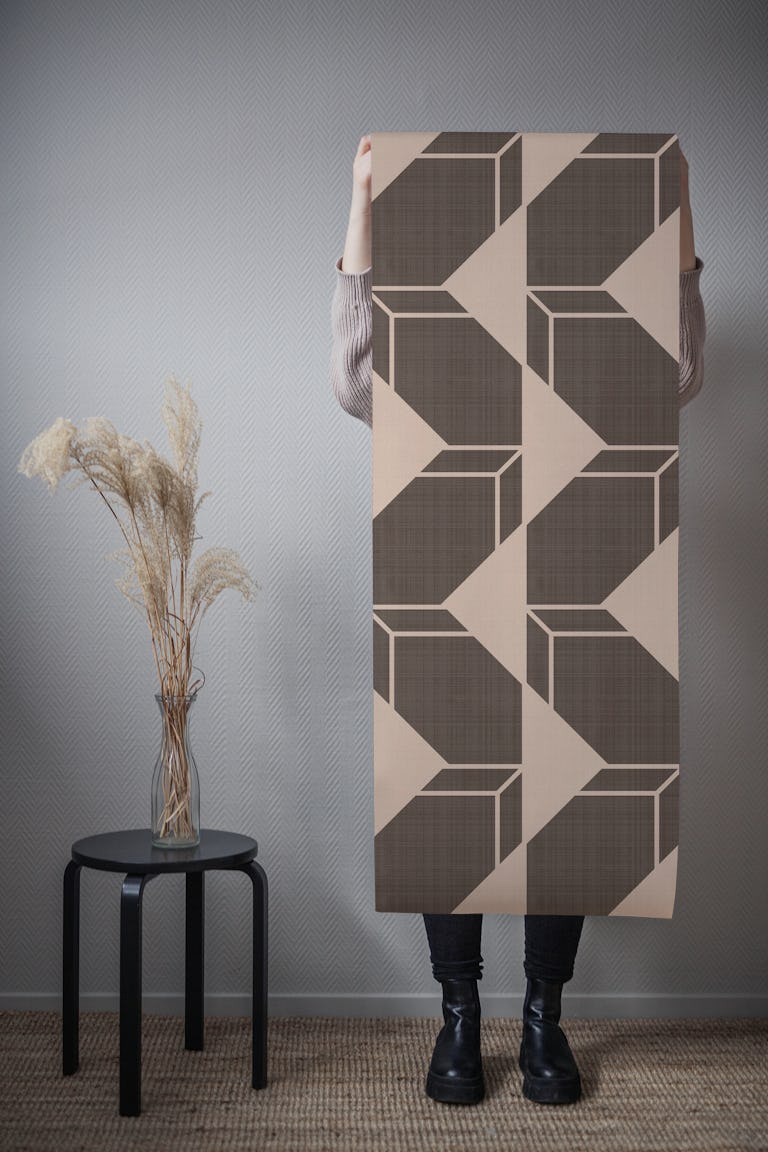 Minimal Balanced Geometries - Earthy wallpaper roll