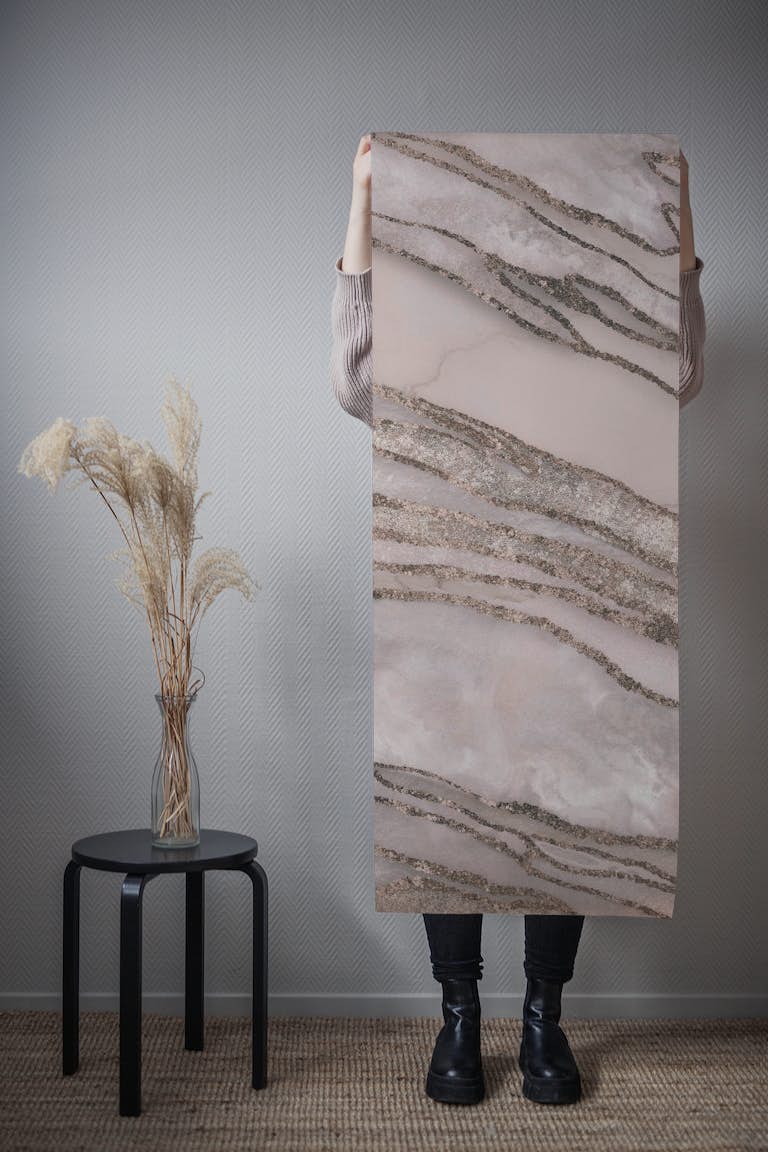 Blush Cream Marble Mineral behang roll