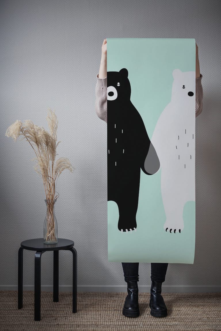 Two Bear wallpaper roll