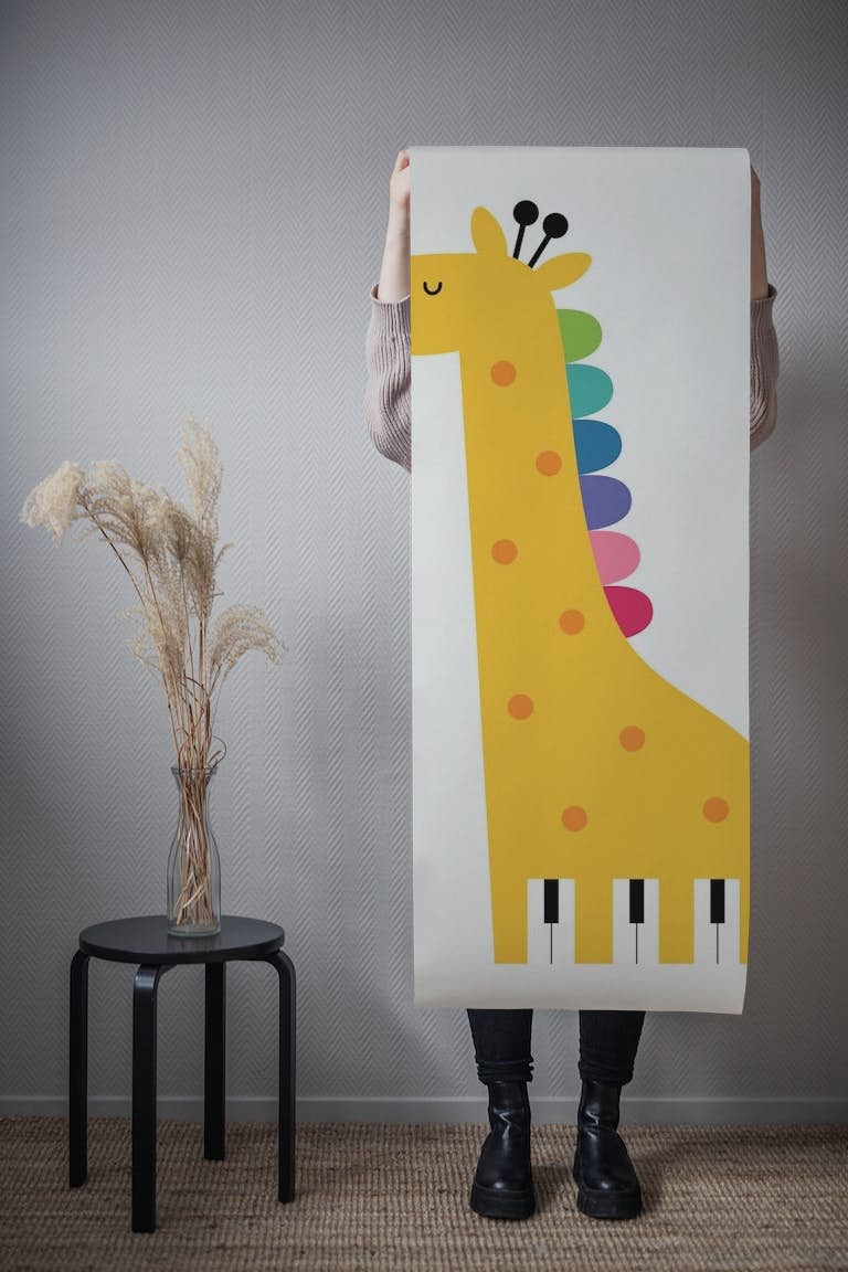 Giraffe Piano behang roll