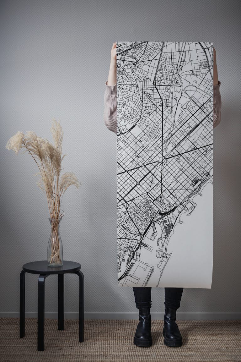 Barcelona Map papel pintado roll