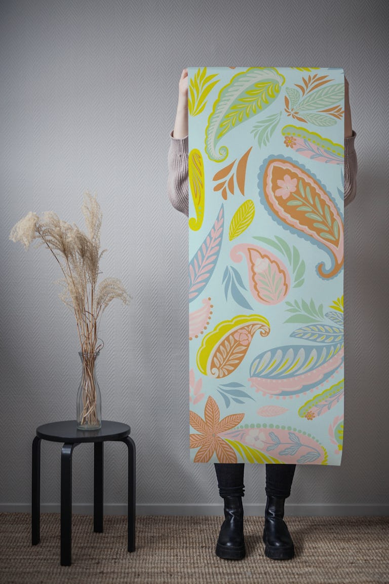 Pastel Paisley Delight wallpaper roll