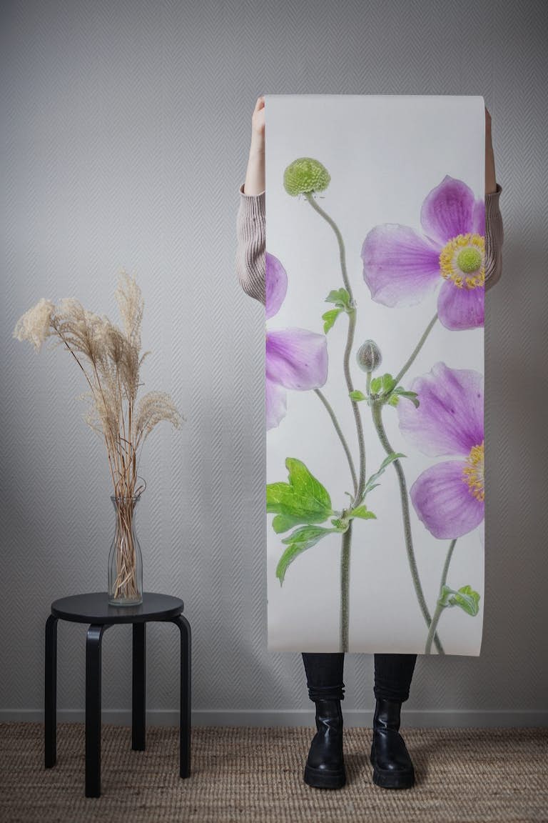 Anemone Japonica behang roll