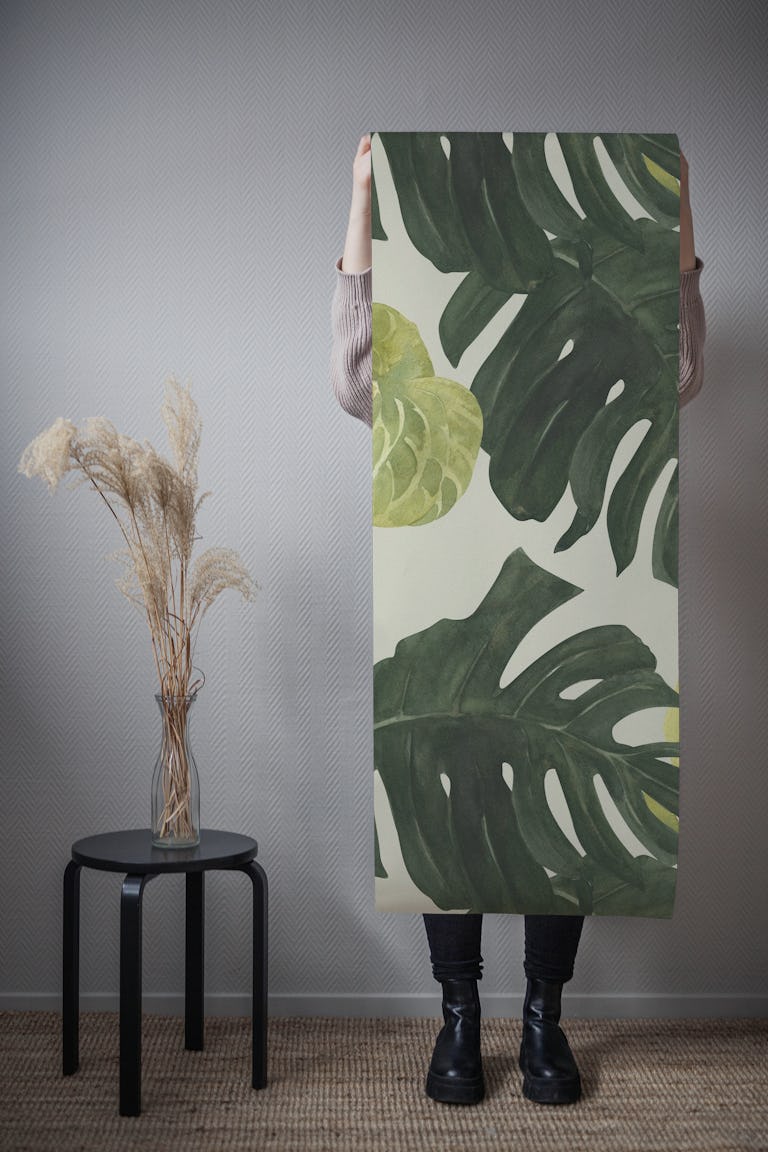 Bold Tropical Greenery Pattern wallpaper roll