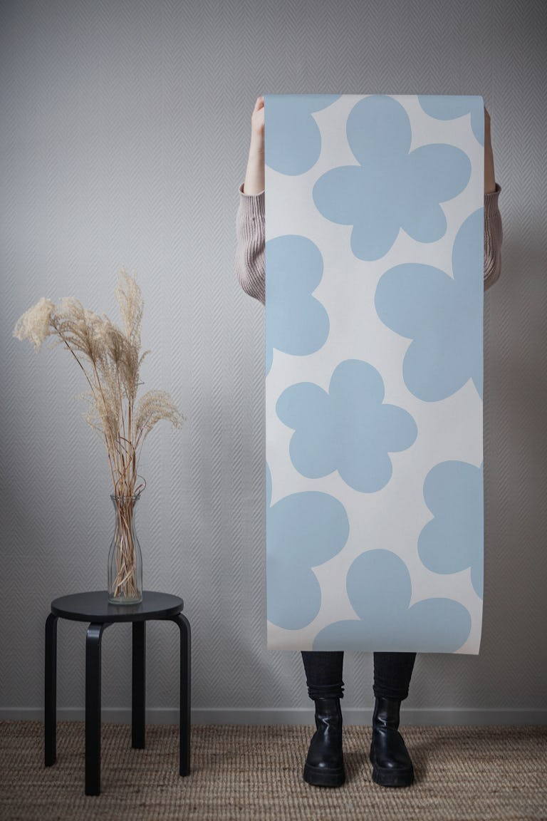 Bebe Scandi Clouds - Air Blue and White 1 -XL wallpaper roll