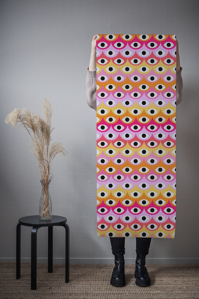 Vibrant Eye Motif wallpaper roll