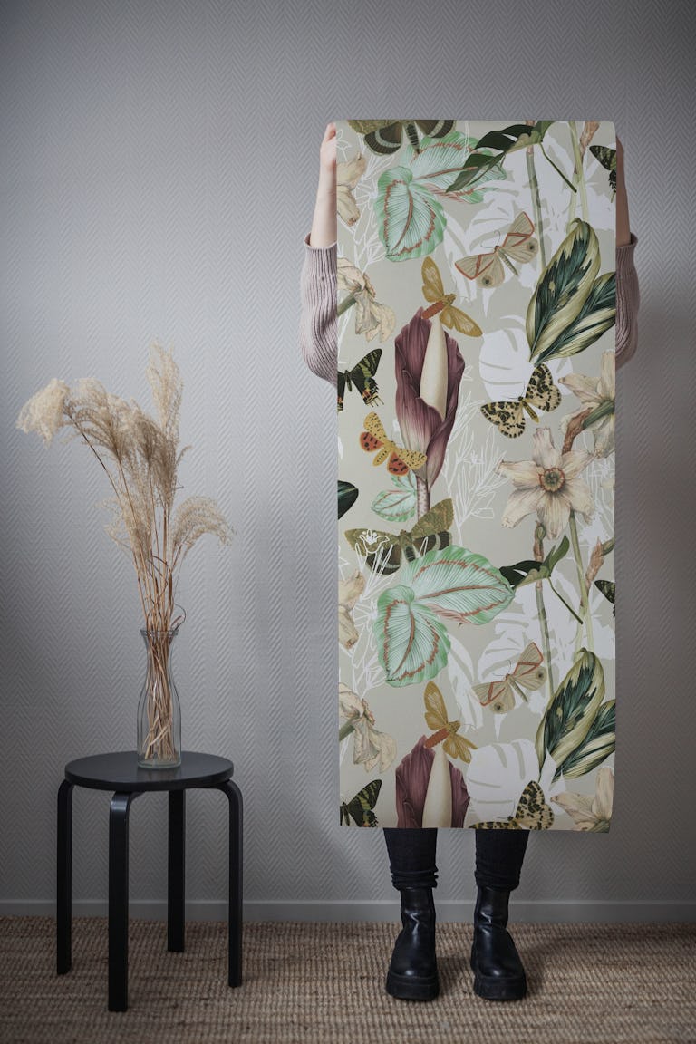 Exotic Flora and Fauna wallpaper roll