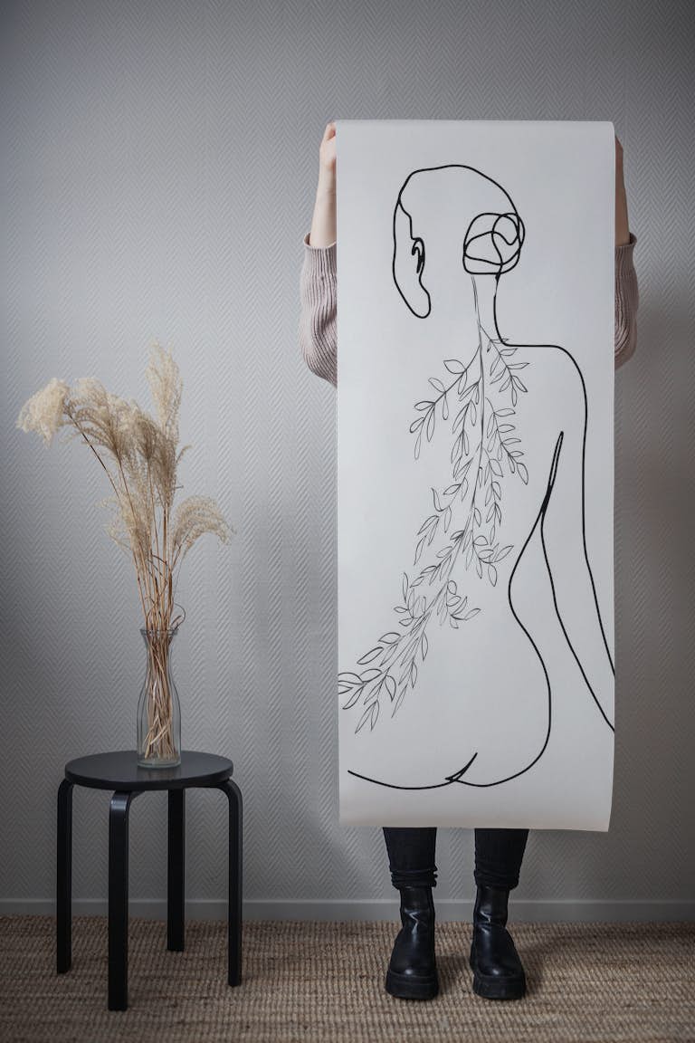 Nude Women And Leaves behang roll