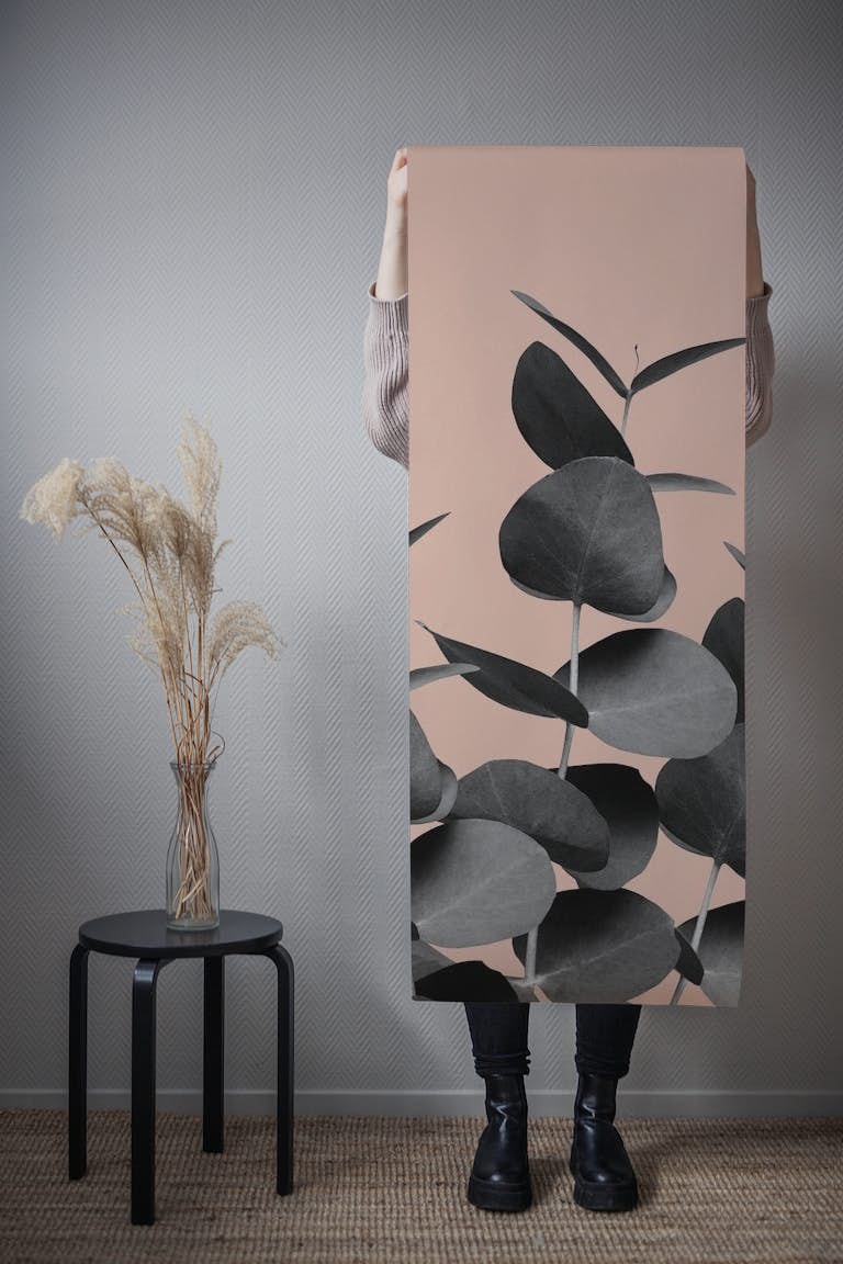 Eucalyptus Leaves Black 1a wallpaper roll