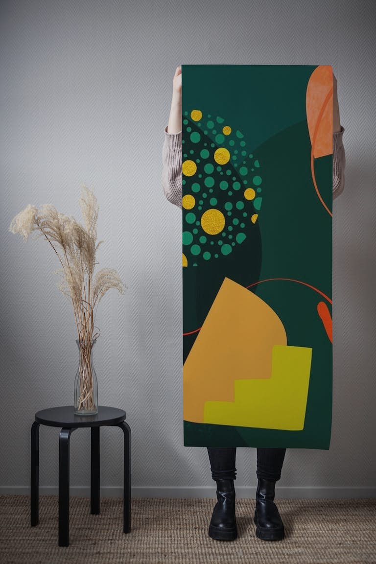Floral abstraction with vase behang roll