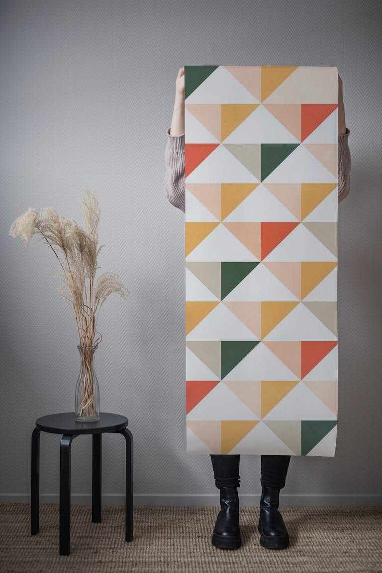 Triangles shade and light papel pintado roll