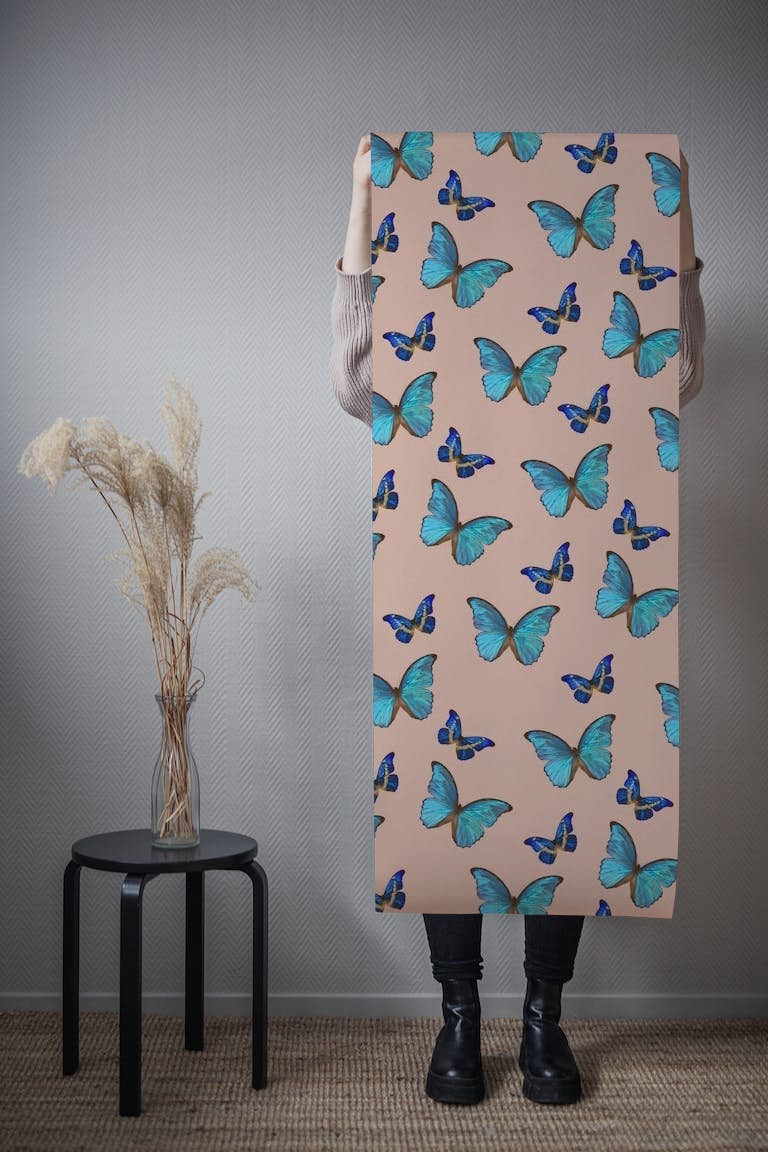 Blue Terracotta Butterfly 1 wallpaper roll