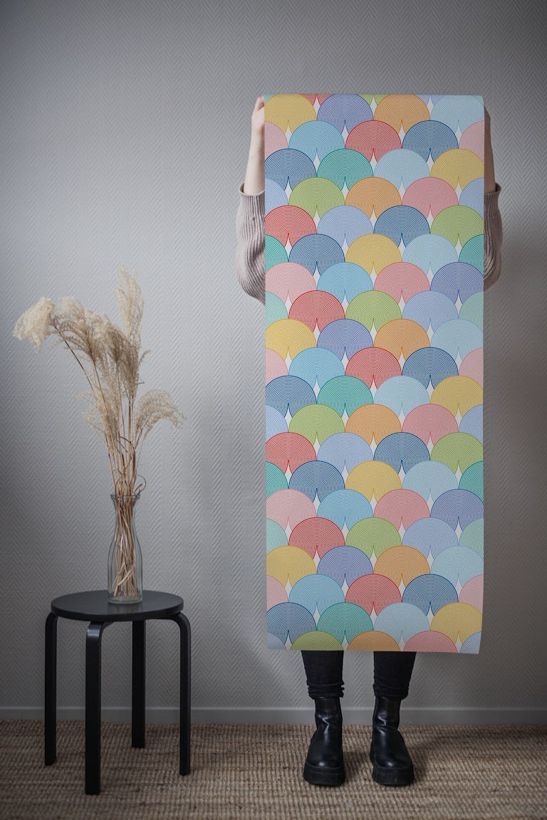 Modern Japanese Scallop Texture Cheerful WP wallpaper roll