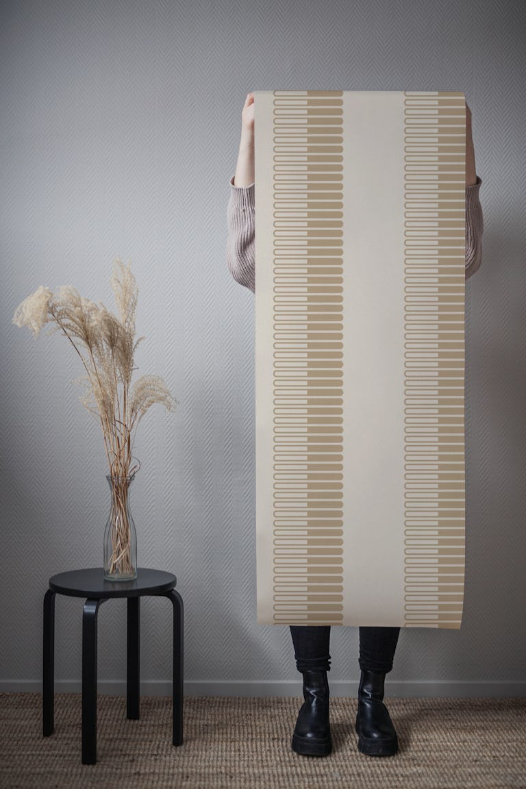 Modern Elegant Beige Brown Stripes wallpaper roll