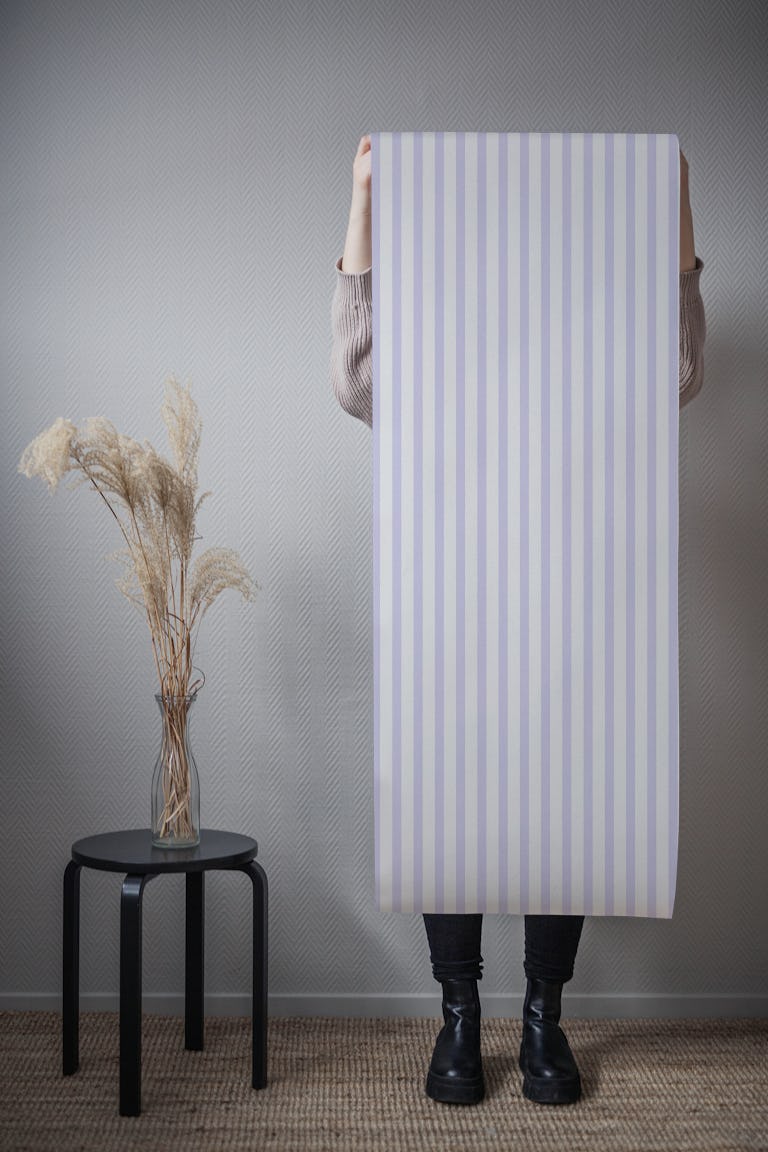 Classic thin stripes muted lavender wallpaper roll