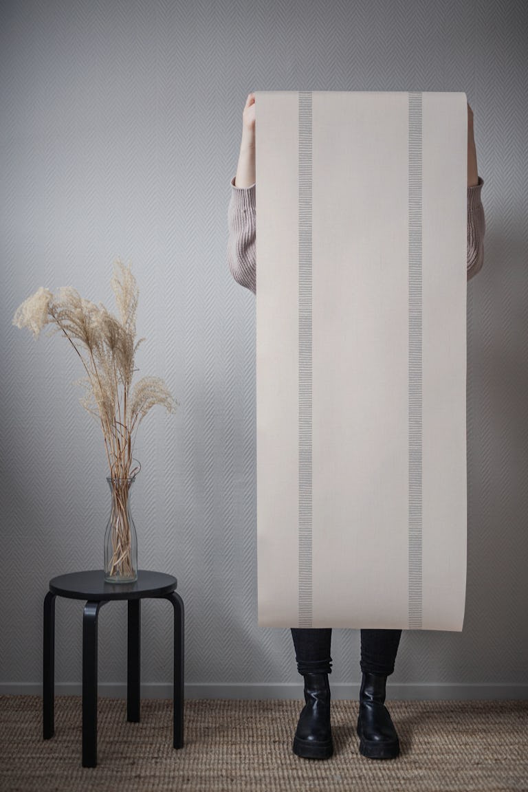 Boho Golden Harmony Stripes Beige Soft Grey wallpaper roll