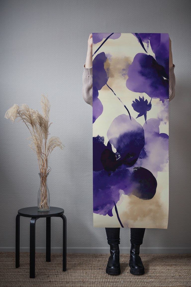 Violet Watercolor Floral Dream wallpaper roll