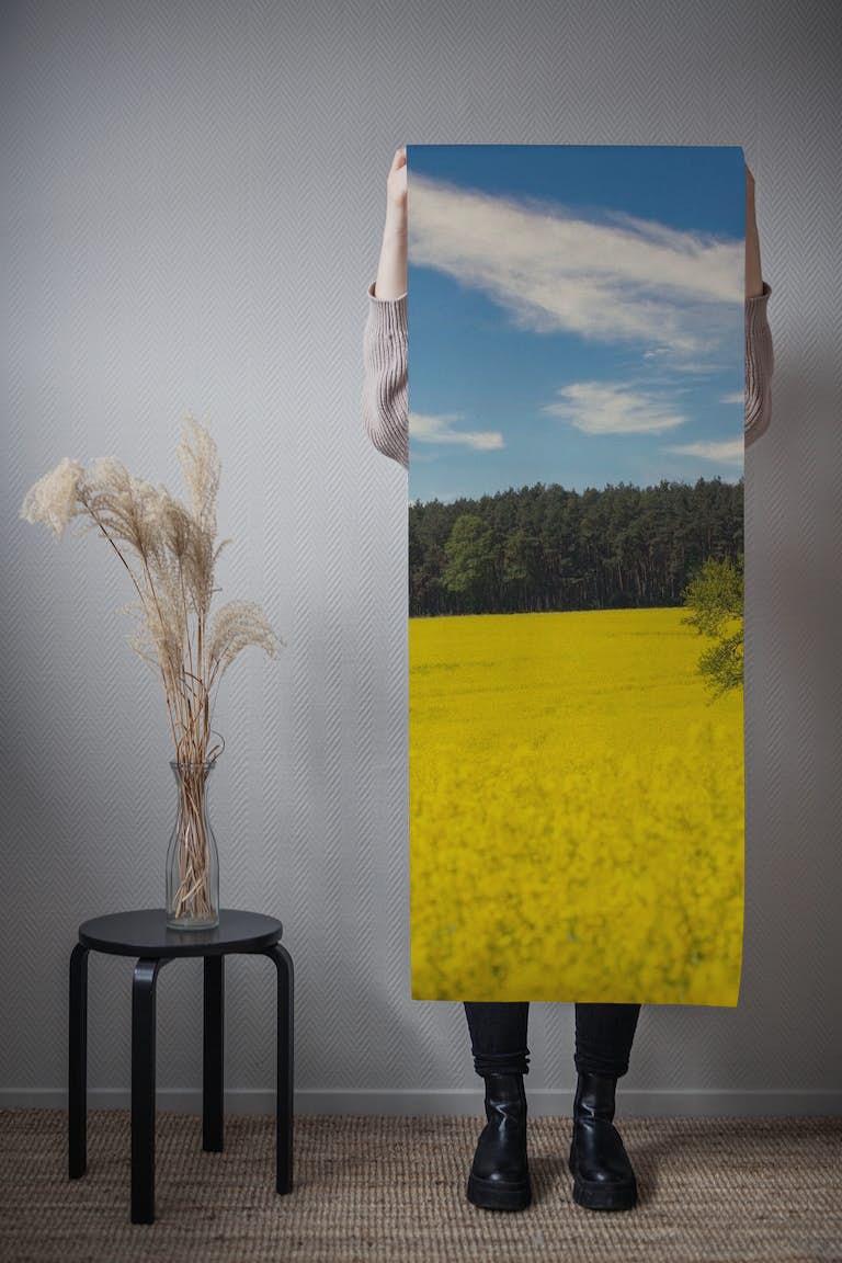 Yellow Flowering Rapeseed Field ταπετσαρία roll