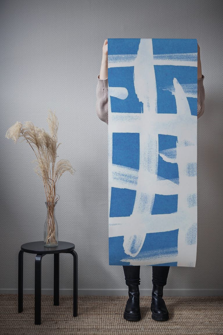 Abstract Blue n White Liens 02 tapeta roll