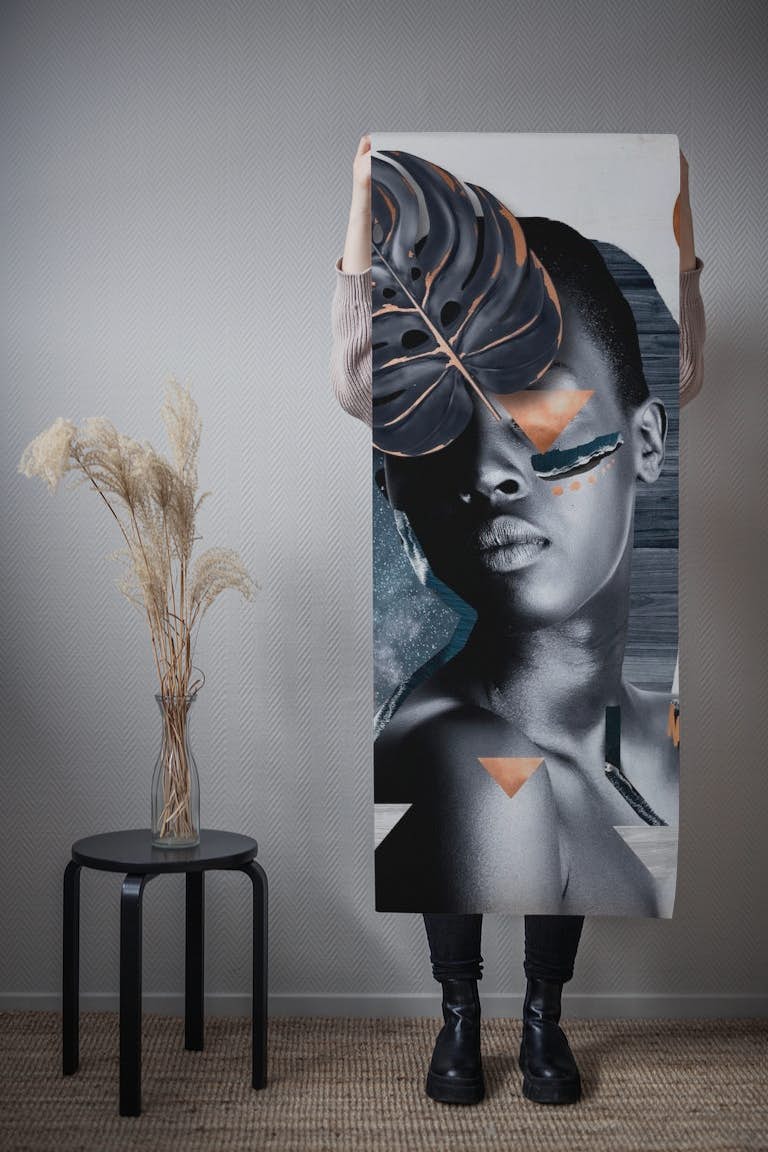 African Woman Triangle papel pintado roll