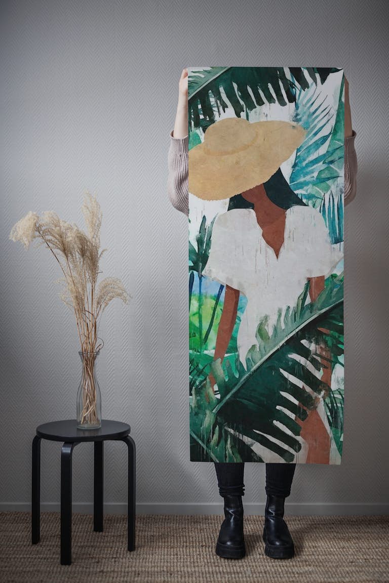 WoMan Tropical Leaf wallpaper roll